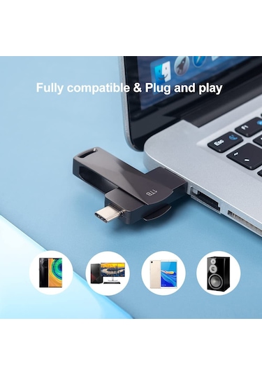 Vkemall Type-c Ve Usb 3.0 Çift Arayüzlü 1tb Yüksek Kapasiteli Hızlı Flash Bellek - Akıllı Telefon Ve Bilgisayar Uyumlu