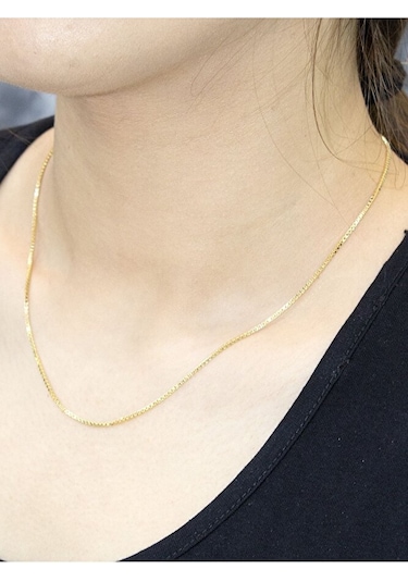 14 Ayar Altın Zarif Küp Zincir Kolye Sarı