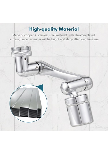 Youtek Aoresac 1440 Döner Musluk Uzatma Kolu - Çift Modlu Su Çıkışı, Kurulum Seti Dahil