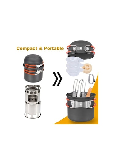 Createtech Yeşil Yapışmaz Tencere Seti: Pratik Skycity, Kamp & Açık Hava Alüminyum Yeşil