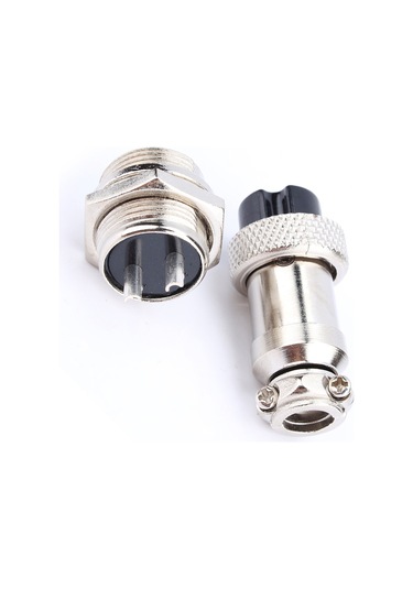 Geeroyoo 2 Pin Gx16 Metal Hava Uçak Konnektörü - Su Geçirmez, Sıcak Dayanıklı, Elektromanyetik Gürültü Engeli - Soket + Plug Seti