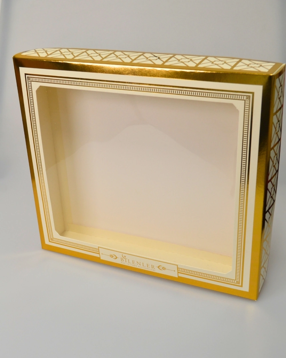 Asetat Pencere Kapaklı Hediye Kutusu Büyük Boy 27x31x5 Cm Sunum Kutusu