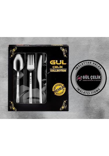 Çatal Bıçak Kaşık Seti 36 Parça Bıçaklı Boncuk Model Kutulu 18,0 Kalite