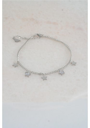 Kadın 316 L Kararmaz Anti Alerjenik Çelik Halhal Zy00011 - Gümüş