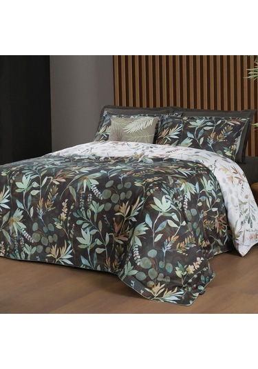 Sarev Chelsea Multi King Size %100 Pamuk Saten "300 Tc" Nevresim Takımı Kahverengi