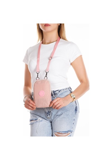 Newish Polo Suya Dayanıklı Krinkıl Kumaş Pudra Kadın Çapraz Omuz Ve Bel Çantası - Kadın Pudra