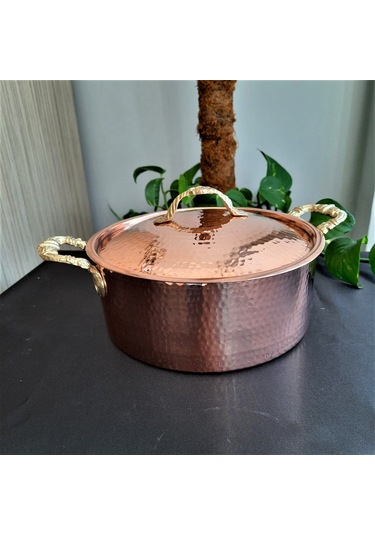 El Dövmesi Karnıyarık ve Pilav Bakır Tenceresi 27 Cm