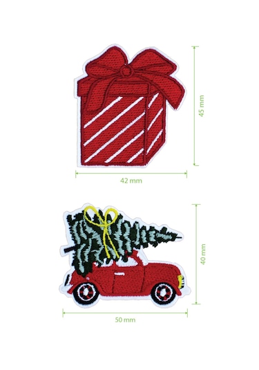 Pin Your Patch New Year Christmas Yeni Yıl Patch Set Patch Yama Seti Koyu Kırmızı