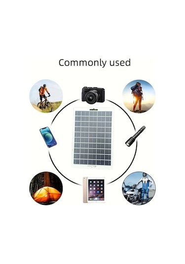 Xuweiwei Beyaz Düz 20w 1 Adet 20w Taşınabilir Güneş Paneli Şarj Cihazı 5v Usb Çıkışlı Kamp Seyahat Telefon Şarjı