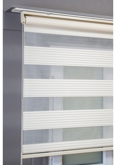 Pileli Krem Zebra Stor Kaliteli Güneşlik Perdeler