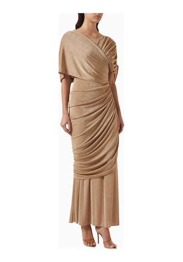 Ac By Aanchal Chanda Draped Maxi Kadın Elbise Bej