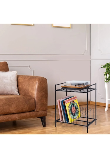 Akıs Home Plak & Pikap Sehpası Metal Siyah