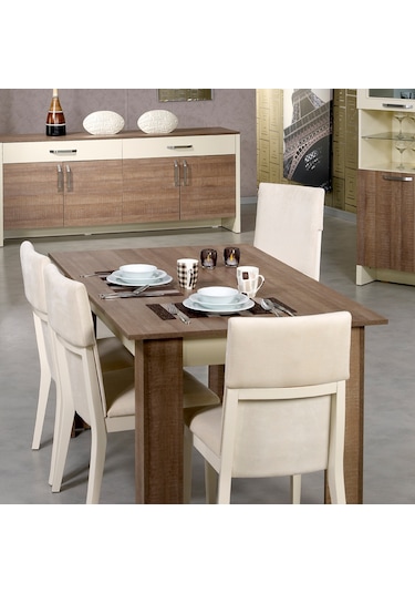 Pasific Home Bois Açılır Yemek Masası Meşe Krem