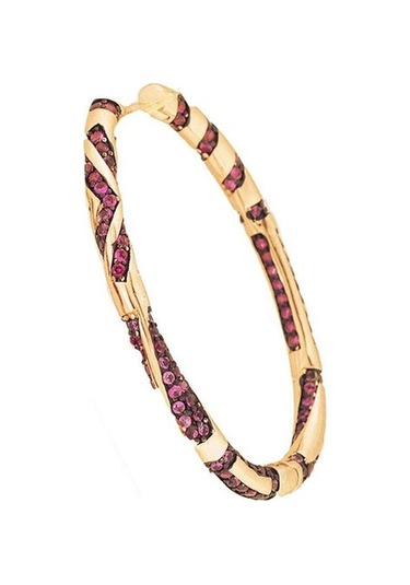 Halka Gümüş Küpe 925 Ayar, Altın Kaplama, Zirkon Taşlı, Kadın Küpe, İthal Ürün Altın