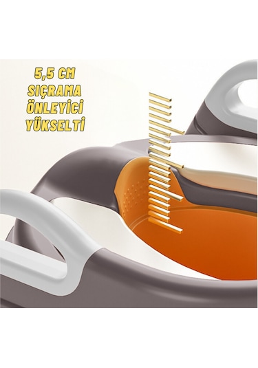 Çocuk Tuvalet Eğitimi Katlanır Klozet Adaptörü ve Lazımlık Gri