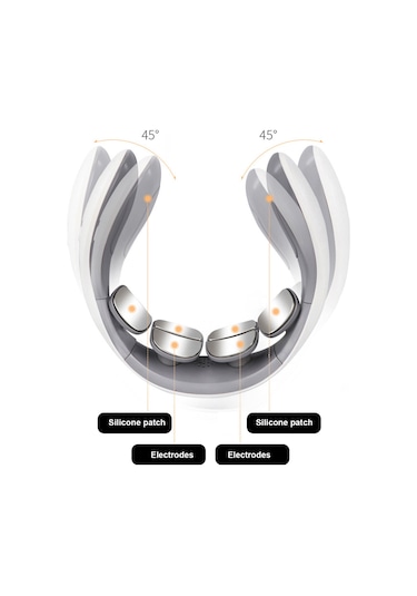 Yunboo 6 Başlı Boyun Masaj Aleti - Usb Şarjlı, 42 C Isıtmalı, 9 Seviyeli Masaj, Beyaz Beyaz