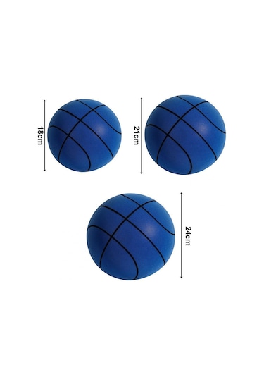 Dianziye Sessiz Çocuk Basketbol Topu - İç Mekan Eğitimi İçin Mükemmel Yumuşak Ve Hafif 7 No, Çizgili Mavi