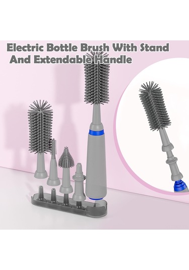 Wezone Otomatik Biberon Temizleme Fırçası Seti - Şarj Edilebilir, 7 Si 1 Arada, Su Geçirmez, Bebek Ve Mutfak İçin İdeal