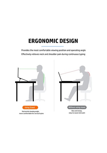 Tenfowee Katlanabilir Çinko Alaşımlı Dizüstü Bilgisayar Standı - 2'li Set Gümüş Renk