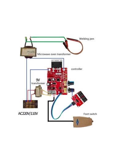 Gatherco Nokta Kaynak Makinesi Zaman Kontrol Kartı 100a Nokta Kaynak Kontrol Kartı Akım Dijital Ekran Kontrol Kartı