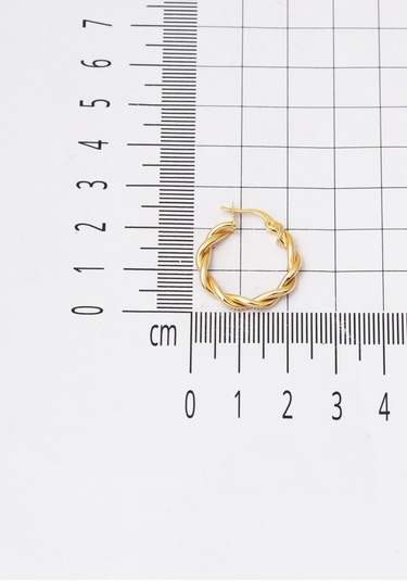 Bilezikci Burgulu Halka Altın Küpe 14 Ayar Sarı Altın