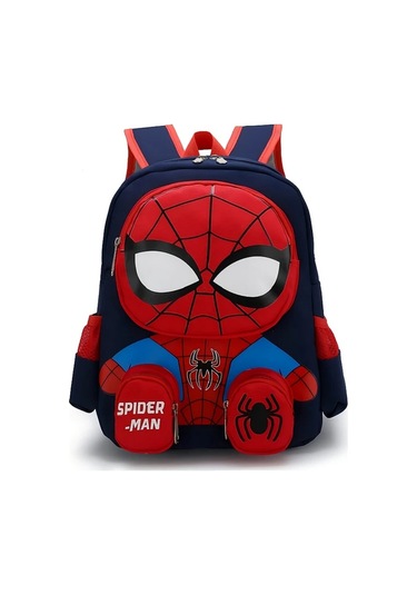 Topshop1 Marvel Süper Kahraman Spider-man Koyu Mavi Erkek Örümcek Sırt Çantası Ayarlanabilir Omuz Askılı Günlük İş Ve Tatil İçin 11 Farklı Kullanım Altın