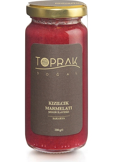 Toprak Doğal Şeker İlavesiz Kızılcık Marmelatı 280 G