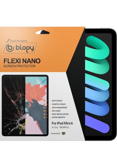 Blogy Apple Uyumlu iPad  Mini 6 Flexi Nano Ekran Koruyucu