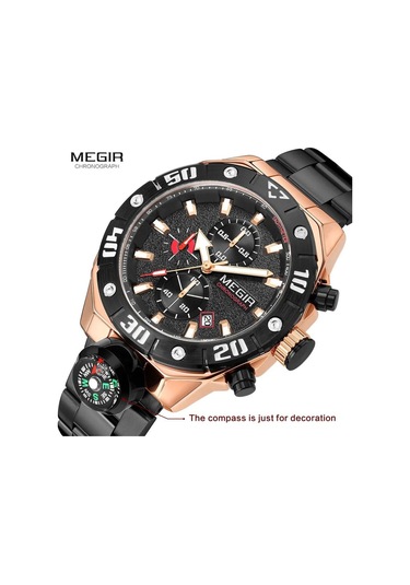 Megır 2219 Tüm Fonksiyonları Aktif Erkek Kol Saati Siyah