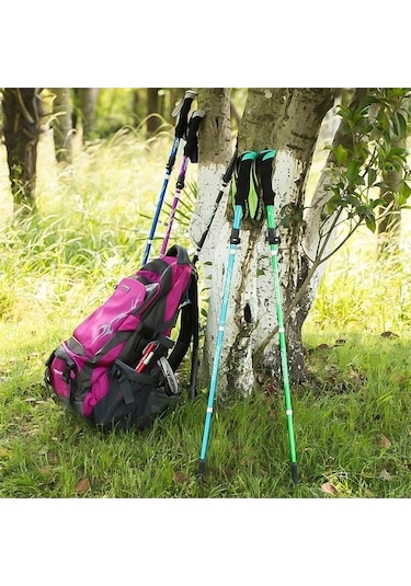 Novahub 250g Ultralight Mavi Teleskopik Kuzey Yürüyüş Batonu, Alüminyum Alaşım, Yürüyüş Ve Kamp İçin İdeal Mavi