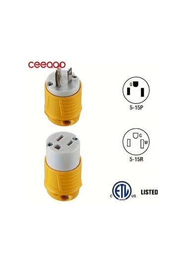 Dashanshop Ceeaoo Amerikan Tipi 15a 125v Sarı Set Rv Ev Endüstriyel Fiş Priz