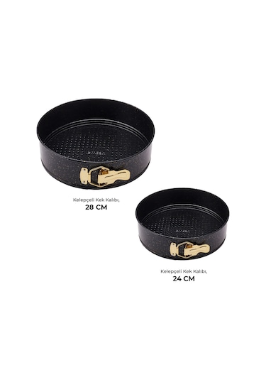 Emsan Circle 2'li Kelepçeli Kek Kalıbı Seti Gold