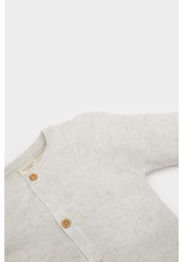 Defacto Erkek Bebek Bisiklet Yaka Düğmeli Hırka A3833a525augr184 Gri