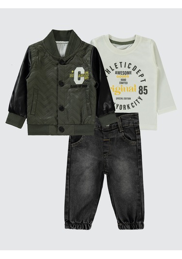 Concept Erkek Bebek 3'lü Takım 6-18 Ay Yeşil Yeşil