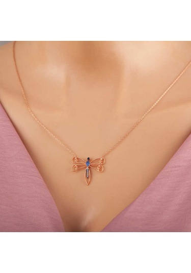 925 Ayar Gümüş Rose Yusufçuk Kadın Gümüş Kolye Gümüş