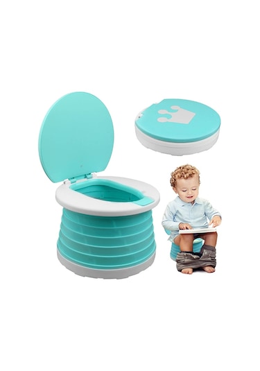 MooieBaby's Katlanabilir Çocuk Tuvaleti, Carry Potty,Yeşil
