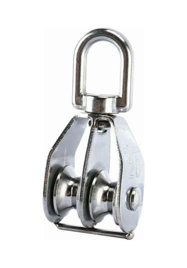 2'li Paket 304 Paslanmaz Çelik Çift Kasnak Bloğu Ve Çift Kasnak Döner Kancası M20