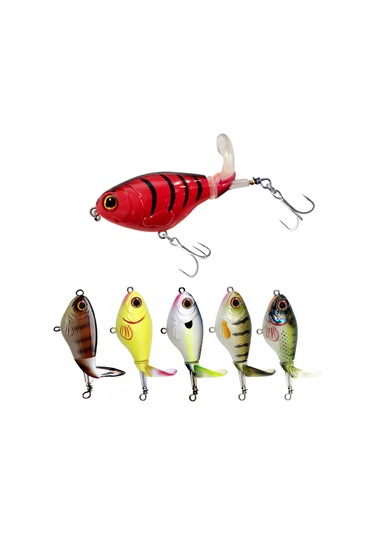 Neevoyu 75mm 17g Üst Su Süngerli Spinner Hard Bait - 6 Renkli Antikorozif İğneli 3d Gözlü Balık Yemi Seti