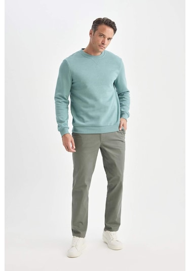 DeFacto Regular Fit Normal Kesim Yazlık Düz Paça Chino Kanvas Pantolon D7349AX25SPKH398