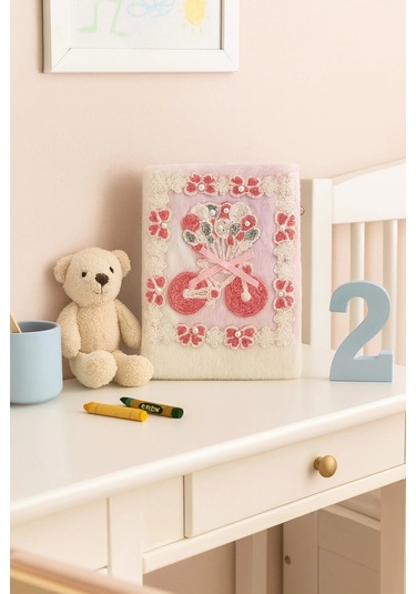 Çocuk Peluşlu Anı Defteri 80 Yaprak İthal Ürün Bisiklet Çok Renkli