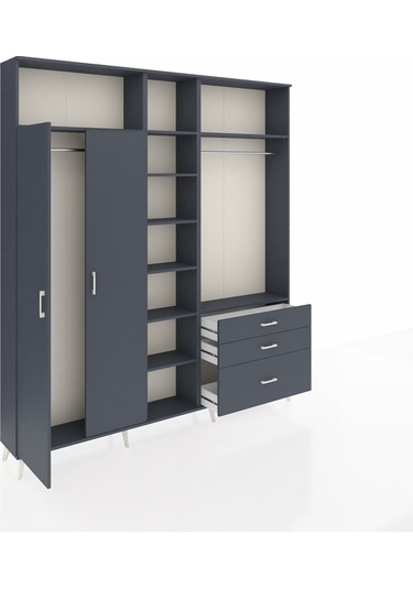 Arges Dolap 9 Raflı 3 Çekmeceli 2 Askılı 220x30x243 Antrasit-antrasit/antrasit Antrasıt/antrasıt Arges Dolap 9 Raflı 3 Çekmeceli 2 Askılı 220x30x243 Antrasit-antrasit/antrasit Antrasıt/antrasıt