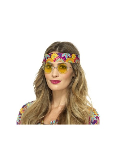 Yuvarlak Cam John Lennon Tarzı Gold Çerçeveli Sarı Gözlük Tdrtr