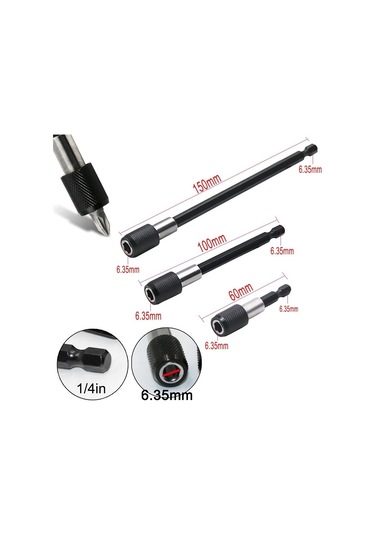 Hızlı Vidalama Adaptörü Bit Vidalama Uzatma Aparatı Manyetik Altı