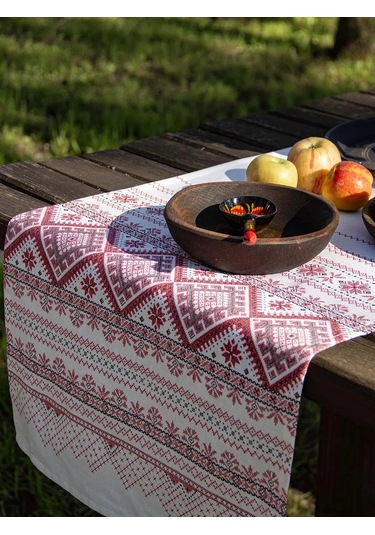 Leohome Rus Koleksiyonu Desenli Havlu Yol Halısı 449723355 Beyaz