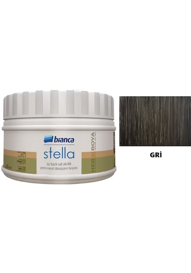 Bianca Stella Su Bazlı Saf Akrilik Ahşap Boyası 250 Ml Gri