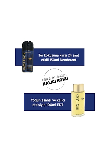 First Class Erkek Parfüm EDT 100 ML + Deodorant 3 x 150 ML