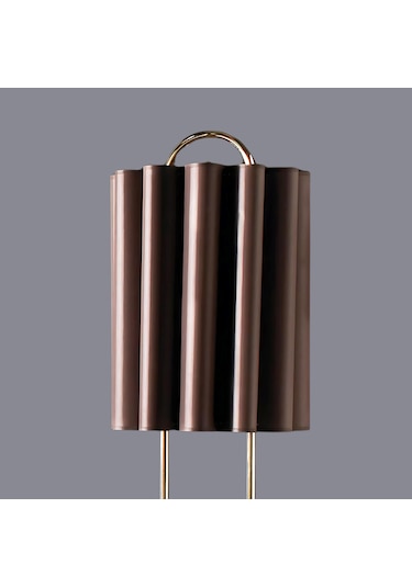 Lustra Koleksiyonu 3'lü Aydınlatma Seti 1 Sarkıt, 1 Lambader, 1 Abajur Kahverengi - Sarı