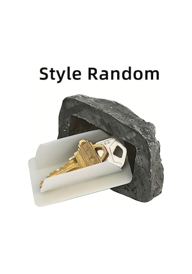 Springsun Grafit Renkli Reçine Taş Desenli Anahtar Saklama Kutusu - Ev İçi Gizli Paralar Ve Eşyalarınızı Konforlu Bir Şekilde Saklayın Siyah - Gri