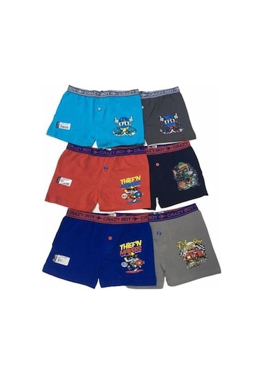 Tutku Erkek Çocuk Baskılı Boxer 6'Lı