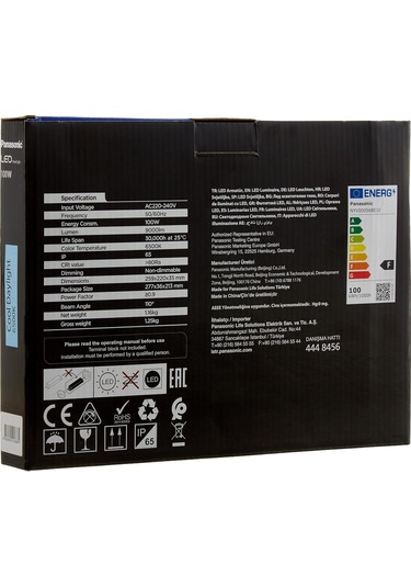 Panasonic Led Projektör, Beyaz Işik 100w 9000lm 6500k Diğer